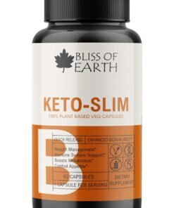 BLISS OF EARTH Keto Diet Supplement 100% Natural Fat Burner Helps with Appetite Control Non-Gmo Gluten Free 60 Veg Capsules