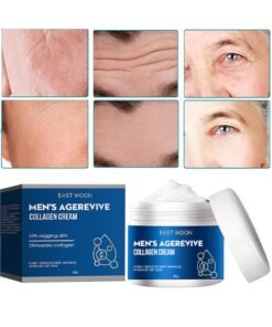 East Moon Men's Age Revive Collagen Facial Cream, Fade Fine Lines, Tighten Skin, Age Rewind Wrinkles Smoothing Gel, Day And Night Skin Care Moisturizing And Tightening Lotion, 30G