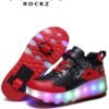 LITTLE ROCKZ LED Flash Light Fashion Shiny Sneaker Skate Heelys Shoes With Wheels And Lightning Sole