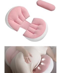 Pregnancy Pillows for Sleeping, Maternity Pillow Support for Back, Legs, Belly of Pregnant Women, Detachable Cover and Adjustable, Belly fitting U shape, Pink