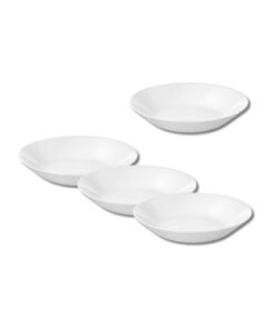 OFTAST Deep Plate, White, Set of 4, Durable & Elegant
