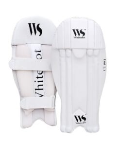 WHITEDOT SPORTS Whitedot Dot 2.1 PU Cricket Wicket Keeping Pad, Mens, White