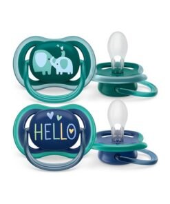 Philips Avent Soother Ultra AIR 18M+ For Boys, 2 Pieces | No.1 Brand Recommended by Moms Worldwide | Light, Breathable, BPA free, Orthodontic with Sterilization Case