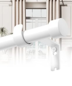 RATSAW Curtain Rod 91.4 to 223.5cm Curtain Poles Set for Eyelet Curtains 25mm Diameter Splicing Heavy Duty Drapery Rods with Adjustable Brackets for Bedroom Living Room Office