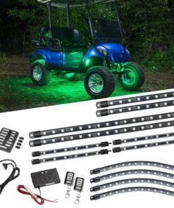 LEDGlow 12pc Million Color LED 4Seater Golf Cart Underglow Neon Lighting Kit with Wheel Well Interior Lights Fits EZGO Yamaha Club Car ICON Evolution Tomblerin Star EV for 12Volt Battery