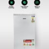 GEEPAS 110L Gross/ 95L Net Capacity, Direct Cool Single Door Defrost Refrigerator With Silver Finish, Recessed Handle, Glass Shelves, Transparent Door Basket, Adjsutable Front Wheel, Lock & Key, Low Noise GRF119SPE Silver
