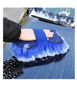 ALLKING Car Wash Sponge, Car Washing Two Sided Mop Premium Microfiber Scratch-Free Wash Mitten for Brush Auto Exterior Interior Cleaning Care Accessories, Lint Free, Blue (Sponge)