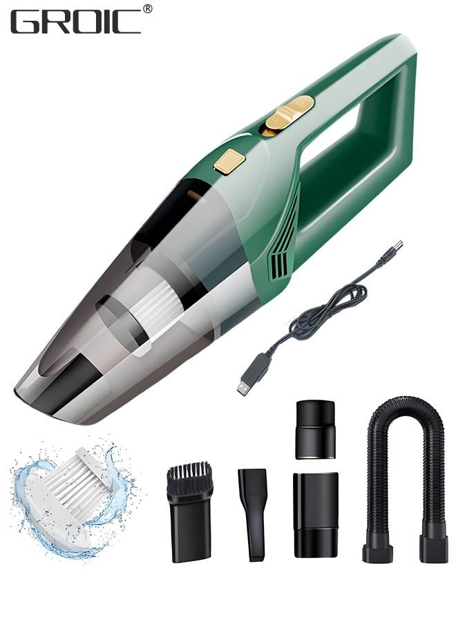 GROIC Portable Car Vacuum Cleaner,120W 4500pa High Power USB Charging Car Vacuum Cleaner,Auto Accessories Cleaning Tool Kit,Car Interior Detailing