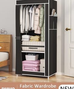 DUNISO Portable Closet Wardrobe,Dustproof Deisgn, Portable Closet Organizer with Non-woven Fabric Quick and Easy to Assemble Extra Strong and Durable for Hanging Clothes in Bedrooms and Apartments