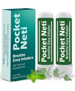 Basic Vigor Pocket Neti Breathe Easy Himalayan Salt Aromatherapy Inhaler 2 Pack with Essential Oils