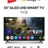 Impex 55 Inch QLED Google TV | 4K Ultra HD Television | 120Hz DLG | Dolby Vision And Atmos | 2GB RAM+16GB ROM | ALLM | HDMI ARC/eARC | DVB T2 S2 | Voice Remote | Wall Mount Included | Gaming Ready | Bluetooth, WiFi, Optical | 2 Year Warranty evoQ 55S4QLC2R120 Black