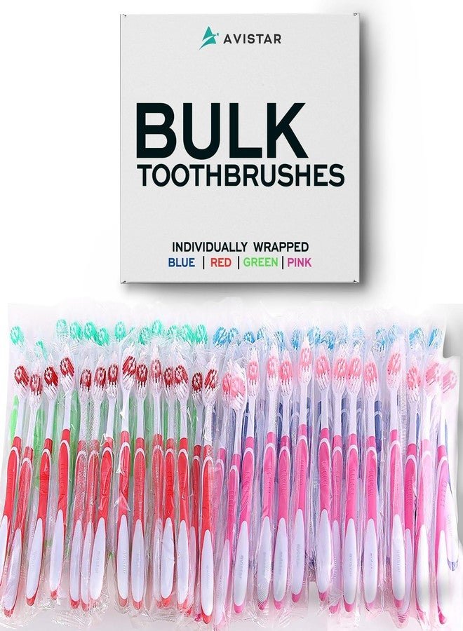 Avistar Bulk Toothbrushes Pack - 148 Individually Wrapped Toothbrushes for Travel, Hotels, AirBnB Guests, Relief Missions, and Donations - Disposable Toothbrush Pack for Adults and Kids