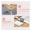 Cuisine Art Laptop Desk Folding Bed Table with Adjustable Angle, iPad Slot, and Cup Holder, Ergonomic Lap Tray for Bed or Couch, Foldable Notebook Stand for Watching Movies, Reading, and Working, Beige