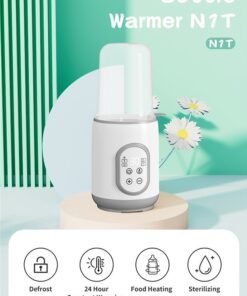 GOGA Baby Bottle Warmer, 4-in-1 Fast Multi-Functional Bottle Sterilizer and Food Heater with Timer for Breastmilk or Formula Accurate Temperature Control with Defrost Keep Heat Baby Food Jars Function