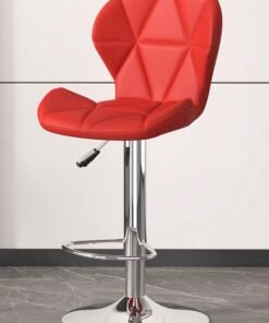 Bar Stool Leather Backrest Height Adjustable Swivel Chair Suitable for Home Kitchen Bar Coffee Chair Orange