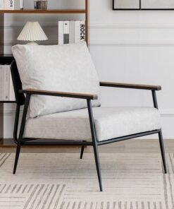 Alternative view of C&C Home Multipurpose Use Modern Accent Chair Upholstered Reading Comfy Armchair Lounge Chair with Iron Frame Soft Seat Chair for Living Room Bedroom Lounge 65x77x90 cm (Fully Assembled)
