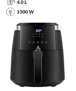 evvoli Air Fryer With Digital Control Panel Display, 8 Preset Programs Built-In Preheat Function 4 L 1500 W EVKA-AF4008D Black