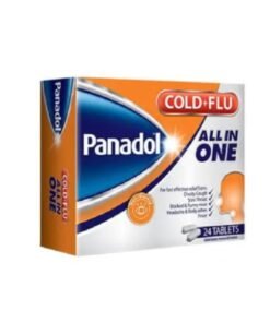 Panadol Cold and Flu All in One Chesty Cough Sore Throat Blocked and Runny Nose Body Pain Headache Fever Paracetamol 24 Tablet
