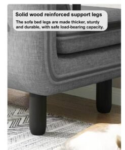 C&C Home ultifunction 3 In 1 Modern Design Convertible Extendable Sofa Bed with Pillow Solid Wood Legs Folding Chair Bed with Armrest Single Seat Sleeper Comfortable Ergonomic Lounge Couch Bed Napping Bed Multi Stage Adjustable Recliner Sofa Chair Combination Furniture the width is 80 cm and the length can be stretched to 190 cm.