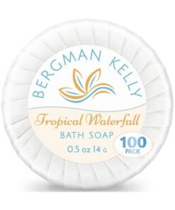 BERGMAN KELLY Ergman Kelly Hotel Soap Bars In Bulk (Tropical Waterfall 0.5 Oz 100 Pk) Small Individually Wrapped Round Soap Travel Size Mini Toiletries For Airbnb Motel Guest Bathroom