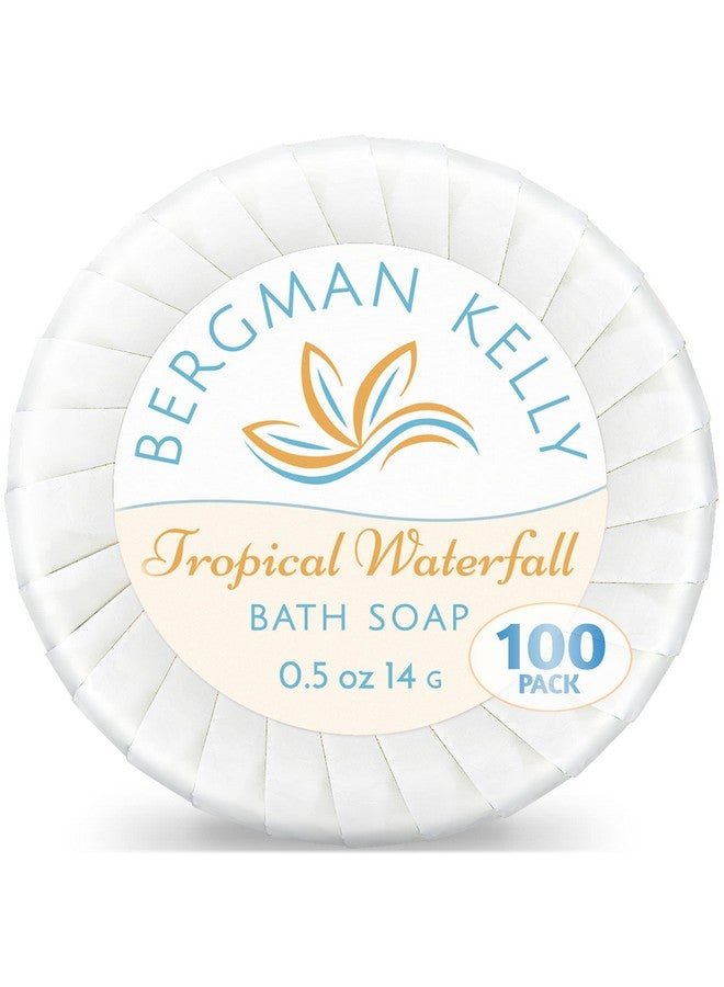 BERGMAN KELLY Ergman Kelly Hotel Soap Bars In Bulk (Tropical Waterfall 0.5 Oz 100 Pk) Small Individually Wrapped Round Soap Travel Size Mini Toiletries For Airbnb Motel Guest Bathroom