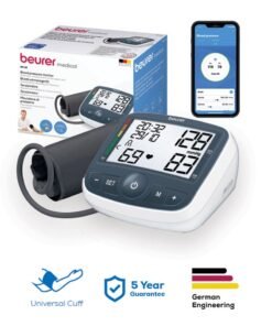 Beurer BM 40 Upper Arm Blood Pressure Monitor – Fully Automatic with XL Display | Arrhythmia Detection | Dual User Memory | WHO Risk Indicator | 5 Years Warranty