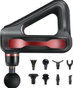 EzzySo Triangular Fascia Gun Lcd Electric Massage Gun With 8 Replaceable Massage Heads 32 Gears Of Vibration Adjustment For Deep Tissue Muscle Massage