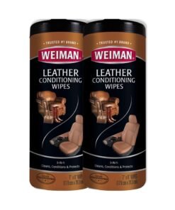 Weiman Leather Wipes - 2 Pack - Clean Condition UV Protection Help Prevent Cracking or Fading of Leather Furniture, Car Seats & Interior, Shoes and More