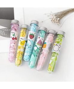 MOUNT EMPORIUM 6-Piece Set of Portable Travel Soap Sheets in Flower-Shaped Paper Design, Convenient Tube-Shaped Bottles, Compact and Lightweight for Hand Washing On-the-Go, Assorted Random Colors