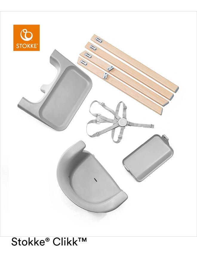 STOKKE Clikk High Chair - All In One Baby High Chair With Tray + Harnesslight, Durable And Travel Friendly, Ergonomic And Adjustable Features, Best For 6 - 36 Months Or Up To 15Kg/33Lbs, Cloud Grey - Image 4