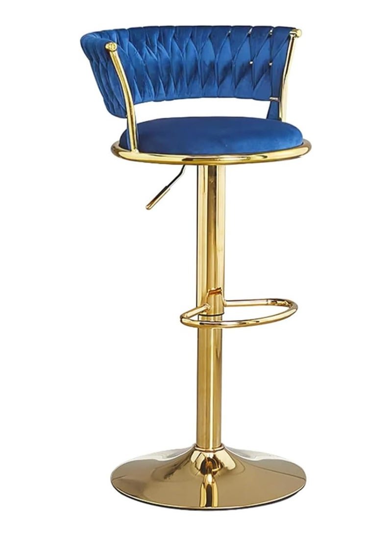 DubaiGallery Luxury bar Stool,Modern Round Adjustable Reception Chair, Gold Velvet Bar Chair, Kitchen high Dining Chair , Height Adjustable and 360° Swivel. Suitable for bar, Home, offce, Cafe