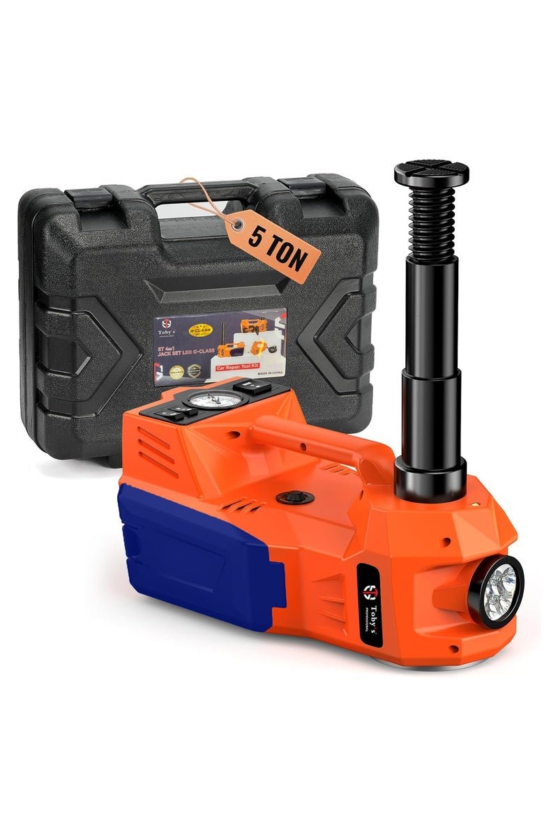 Toby's Toby’s 5T 4-in-1 Electric LED Jack Set – Powerful, Portable and Perfectly Designed for G-Class and Heavy-Duty Vehicles With Tire Change Tool Set, Lifts Heavy Loads with Ease and Safety