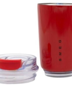 smeg 320ML Beverage Cup Travel Portable Car Drinking Cup Stainless Steel Vacuum Leak proof 320ML Coffee Thermos（red）