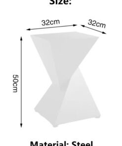 Kutis Geometric Sofa Side Table Coffee Table End Table For Living Room And Bedroom Steel White 32x32x50 cm - Image 4