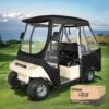 10L0L 4 Passenger Golf Cart Enclosure, Storage Cover (Short Roof 56" with Bench) for Club Car DS, Windproof Waterproof Portable 4-Sided Clear Window & Roll-up Zipper Door (Black/Transparent)