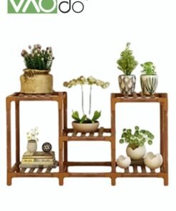 VAODO Plant display stand, solid wood flower stand, large capacity, easy to assemble, multifunctional storage rack