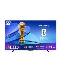 Hisense 55 inch QLED Smart TV E7Q-Quantum Dot Colour, AI Picture, Dolby Vision, Dolby Atmos, Share to TV, Voice Control, Filmmaker Mode, Youtube, Netflix, Disney+  55E7Q (2025 UAE Version) 55E7Q black