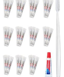 World Amenities - Bulk Disposable Dental Kit Bundle with Toothbrush and Toothpaste | 48 Count | Individually Wrapped - Travel Size Toiletries, Guest Hotel Amenities