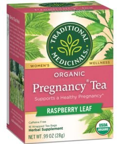 Traditional Medicinals Organic Pregnancy Tea, Support Healthy Pregnancy, Raspberry Leaf, Caffeine Free, 16 Tea Bags