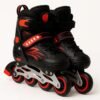 Draxon Roller Skates For Kids Adjustable With Light Up Wheels And Tools To Convert It To Training Skates Fun Illuminating For Boys Girls Rollerskates For Kids Beginners, Suitable For Indoor Outdoor Size 31-35 (Model-302-Black, S)