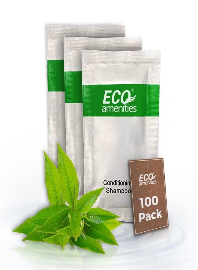 ECO Amenities ECO Sachet Individually Wrapped Toiletries, Travel Size Bulk Shampoo and Conditioner 2in1 10ml (100 pk) Mini Hotel Toiletries Conditioning Shampoo 2in1 | Travel size Toiletries