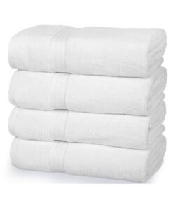 Bliss Casa Bath Towel Set 70x140 cm (4 Pack) - 550 GSM 100% Cotton 20/D Quick Drying Highly Absorbent Thick Bathroom Towels - Soft Hotel Quality for Bath and Spa