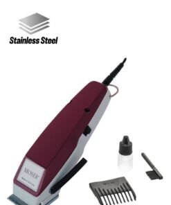MOSER 1400 Professional Corded Hair Clipper For Men (Made In Germany) | Precision Stainless Steel Blade | Cutting Length Adjustor With 6 Preset Positions | Quiet And Powerful Motor (1400-0150) Burgandy