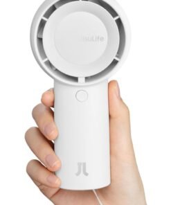 JISULIFE Handheld Turbo Fan,16H Max Cooling Time Portable Fan, 4000mAh USB Rechargeable Mini Fan, Battery Operated Small Pocket Fan with 5 Speeds for Travel,Outdoor,Home,Office