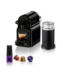 Nespresso Inissia D40 Espresso Capsule Coffee Machine, With Aeroccino 3 Milk Frother for Cappuccino And Latte, 19 Bar Pressure, 0.7 L 1260 W D40-BK-3694-BK Black