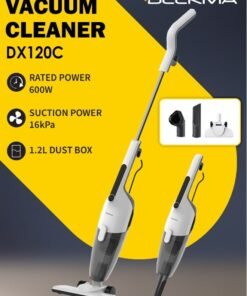 Deerma Handheld Portable Vacuum Cleaner 2 in 1 Push Vacuum With 3 Brushes 16000Pa Low Noise DX120C- 600 W DX120C White