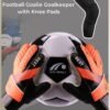 RIOXS Sport Goalie Gloves And Knee Pads,Size 5 Goal Keeping Gloves For Kids,Boys Girls Football Goalkeeper Gloves,Breathable Soccer Goalie Gloves,Training Soccer Gloves With Strong Grip Palms To Give Powerful Protection
