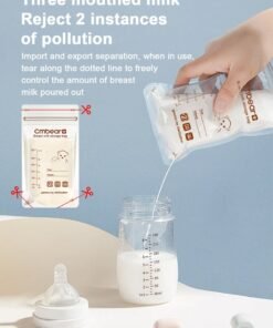 Alternative view of Cmbear 100 Pcs Set Breast Milk Storage Bags 8 Oz 220 ml Self Standing Leak Proof Breastmilk Storage Bag