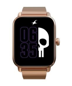 fastrack Reflex Phantom Smart Watch 1.85" Ultra UV Square Display, BT Calling, AI Voice Asst, Health Monitoring Mesh Unisex Rose Gold