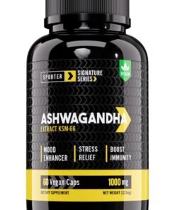 Sporter Ashwagandha KSM-66 – 60 Vegan Capsules | 1000mg High Potency | Stress Relief, Mood & Sleep Support | Boosts Immunity & Energy | Plant-Based Adaptogen Supplement